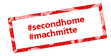 hashtag secondhome machmitte als Grunge Stempel
